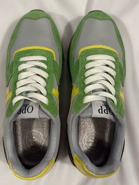 OPP France Suede Runner Sneakers — Green/Grey/Yellow/Pink Size US Women’s 8🍏